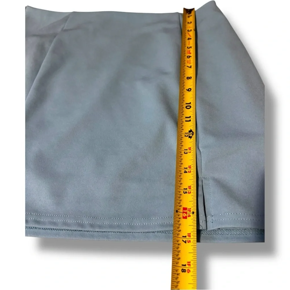 SHEIN Light Blue A-line Pencil Bodycon High Waisted Mini Skirt with Slit